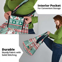 Hawaiian Funny Santa Surf Grocery Bag Mele Kalikimaka Palaka Quilt Pattern - Polynesian Pride