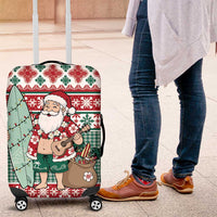 Hawaiian Funny Santa Surf Luggage Cover Mele Kalikimaka Palaka Quilt Pattern - Polynesian Pride