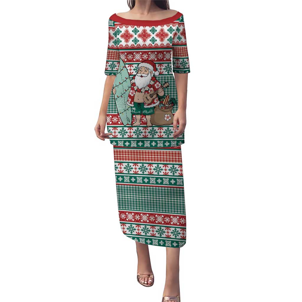 Hawaiian Funny Santa Surf Puletasi Mele Kalikimaka Palaka Quilt Pattern - Polynesian Pride