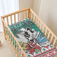 Hawaiian Skull Surfs Baby Bed Cover Mele Kalikimaka Palaka Quilt Pattern LT9 - Polynesian Pride