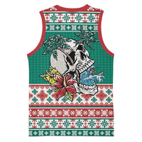 Hawaiian Skull Surfs Basketball Jersey Mele Kalikimaka Palaka Quilt Pattern - Polynesian Pride