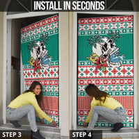 Hawaiian Skull Surfs Door Cover Mele Kalikimaka Palaka Quilt Pattern - Polynesian Pride