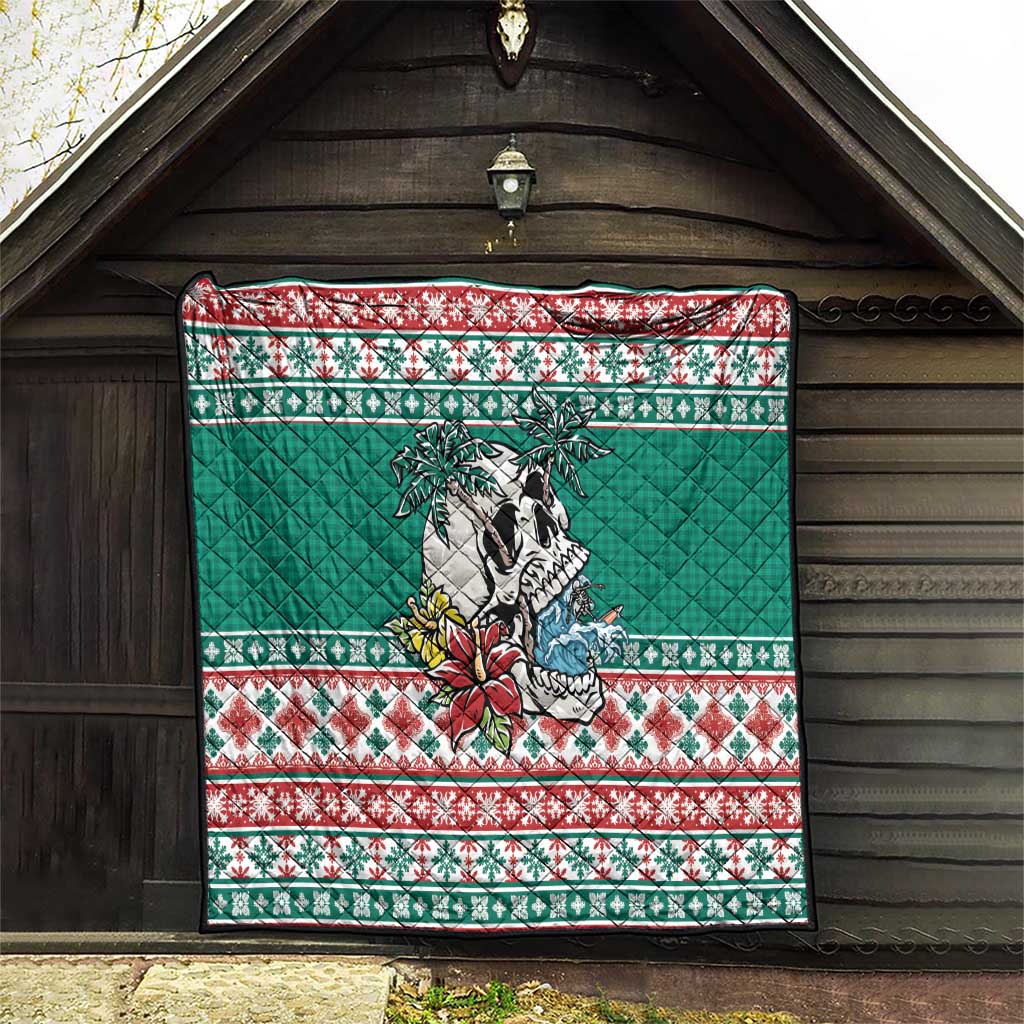 Hawaiian Skull Surfs Quilt Mele Kalikimaka Palaka Quilt Pattern - Polynesian Pride