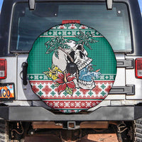 Hawaiian Skull Surfs Spare Tire Cover Mele Kalikimaka Palaka Quilt Pattern - Polynesian Pride