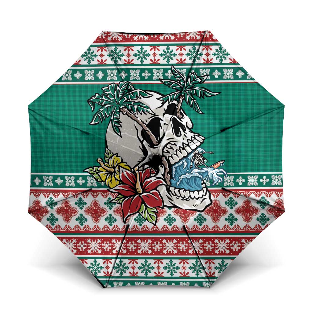 Hawaiian Skull Surfs Umbrella Mele Kalikimaka Palaka Quilt Pattern - Polynesian Pride