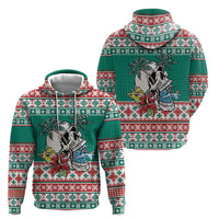 Hawaiian Skull Surfs Zip Hoodie Mele Kalikimaka Palaka Quilt Pattern - Polynesian Pride