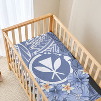 Aloha Vintage Hawaii Tribal Baby Bed Cover Blue Style LT9 - Polynesian Pride