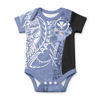 Aloha Vintage Hawaii Tribal Baby Onesie Blue Style LT9 Blue - Polynesian Pride