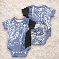Aloha Vintage Hawaii Tribal Baby Onesie Blue Style LT9 - Polynesian Pride