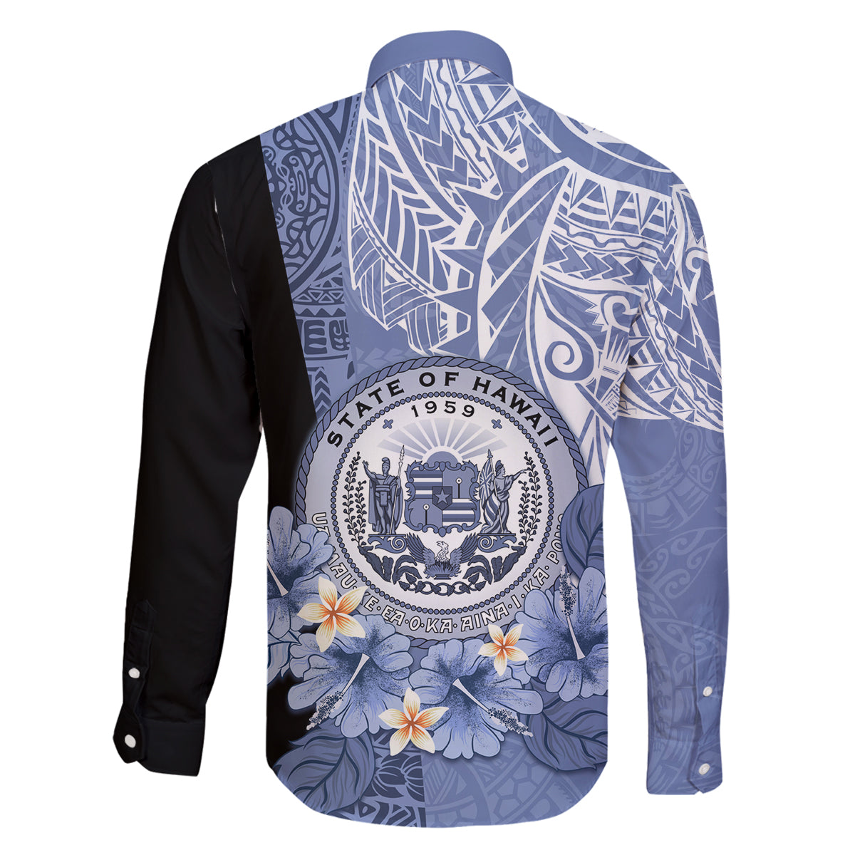 Aloha Vintage Hawaii Tribal Family Matching Tank Maxi Dress and Hawaiian Shirt Blue Style LT9 - Polynesian Pride