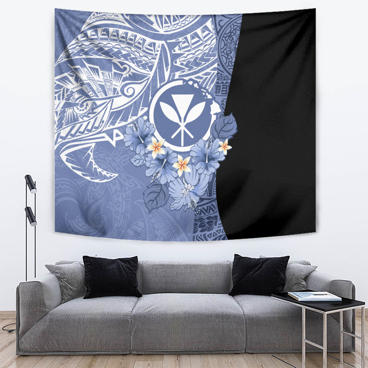 Aloha Vintage Hawaii Tribal Tapestry Blue Style LT9 - Polynesian Pride