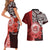 Aloha Vintage Hawaii Tribal Couples Matching Short Sleeve Bodycon Dress and Hawaiian Shirt Red Style LT9 - Polynesian Pride