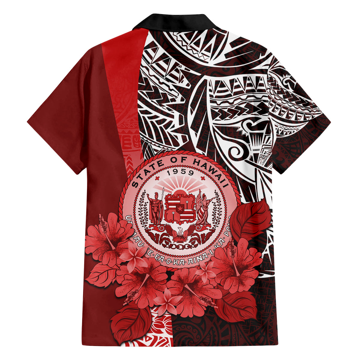 Aloha Vintage Hawaii Tribal Family Matching Puletasi Dress and Hawaiian Shirt Red Style LT9 - Polynesian Pride