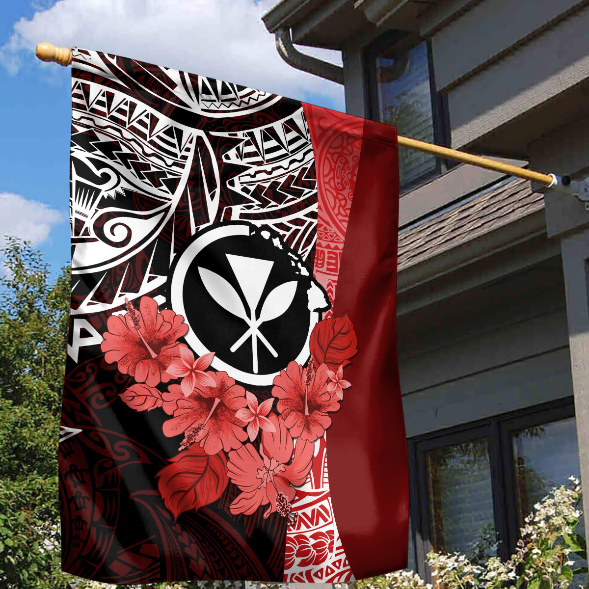 Aloha Vintage Hawaii Tribal Garden Flag Red Style LT9 - Polynesian Pride