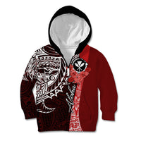 Aloha Vintage Hawaii Tribal Kid Hoodie Red Style LT9 Zip Hoodie Red - Polynesian Pride