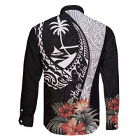 Hafa Adai Guam Family Matching Tank Maxi Dress and Hawaiian Shirt Tropical Flowers with Polynesian Pattern LT9 - Polynesian Pride