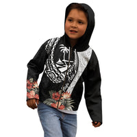 Hafa Adai Guam Kid Hoodie Tropical Flowers with Polynesian Pattern LT9 - Polynesian Pride