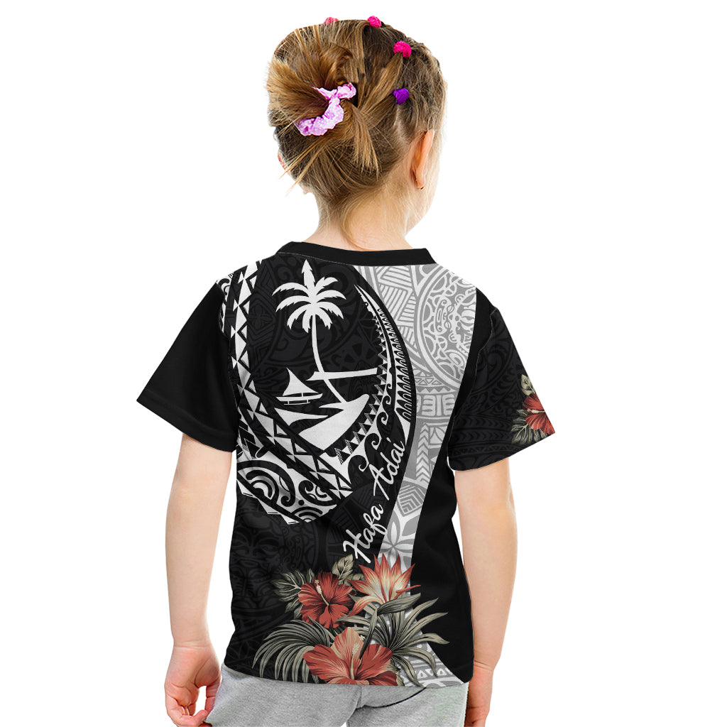 Hafa Adai Guam Kid T Shirt Tropical Flowers with Polynesian Pattern LT9 - Polynesian Pride