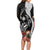Hafa Adai Guam Long Sleeve Bodycon Dress Tropical Flowers with Polynesian Pattern LT9 - Polynesian Pride