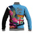 Bula Fiji Vintage Fijian Masi Pattern Baseball Jacket Blue Unique LT9 - Polynesian Pride