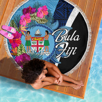 Bula Fiji Vintage Fijian Masi Pattern Beach Blanket Blue Unique LT9 - Polynesian Pride