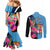 Bula Fiji Vintage Fijian Masi Pattern Couples Matching Mermaid Dress and Long Sleeve Button Shirt Blue Unique LT9 - Polynesian Pride