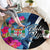 Bula Fiji Vintage Fijian Masi Pattern Round Carpet Blue Unique LT9 - Polynesian Pride