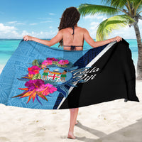 Bula Fiji Vintage Fijian Masi Pattern Sarong Blue Unique LT9 - Polynesian Pride