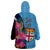 Bula Fiji Vintage Fijian Masi Pattern Wearable Blanket Hoodie Blue Unique LT9 - Polynesian Pride