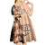 Bula Fiji Vintage Fijian Masi Pattern Kid Short Sleeve Dress Peach Fuzz Unique LT9 - Polynesian Pride