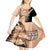 Bula Fiji Vintage Fijian Masi Pattern Kid Short Sleeve Dress Peach Fuzz Unique LT9 - Polynesian Pride