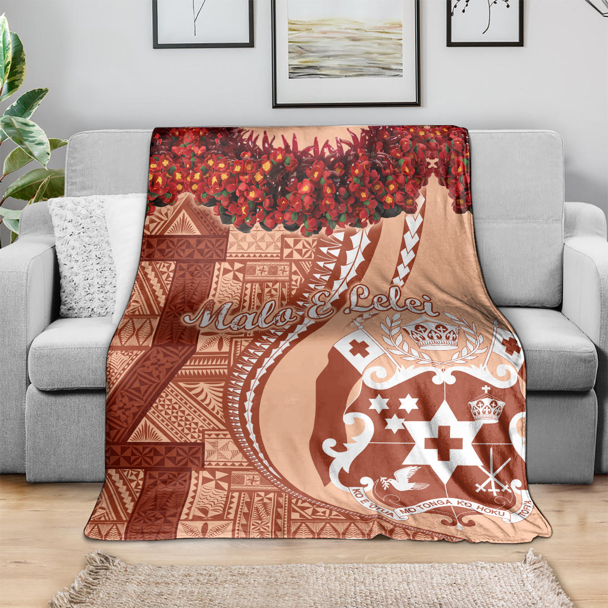 Vintage Tonga Kahoa Heilala Flower Blanket LT9 - Polynesian Pride