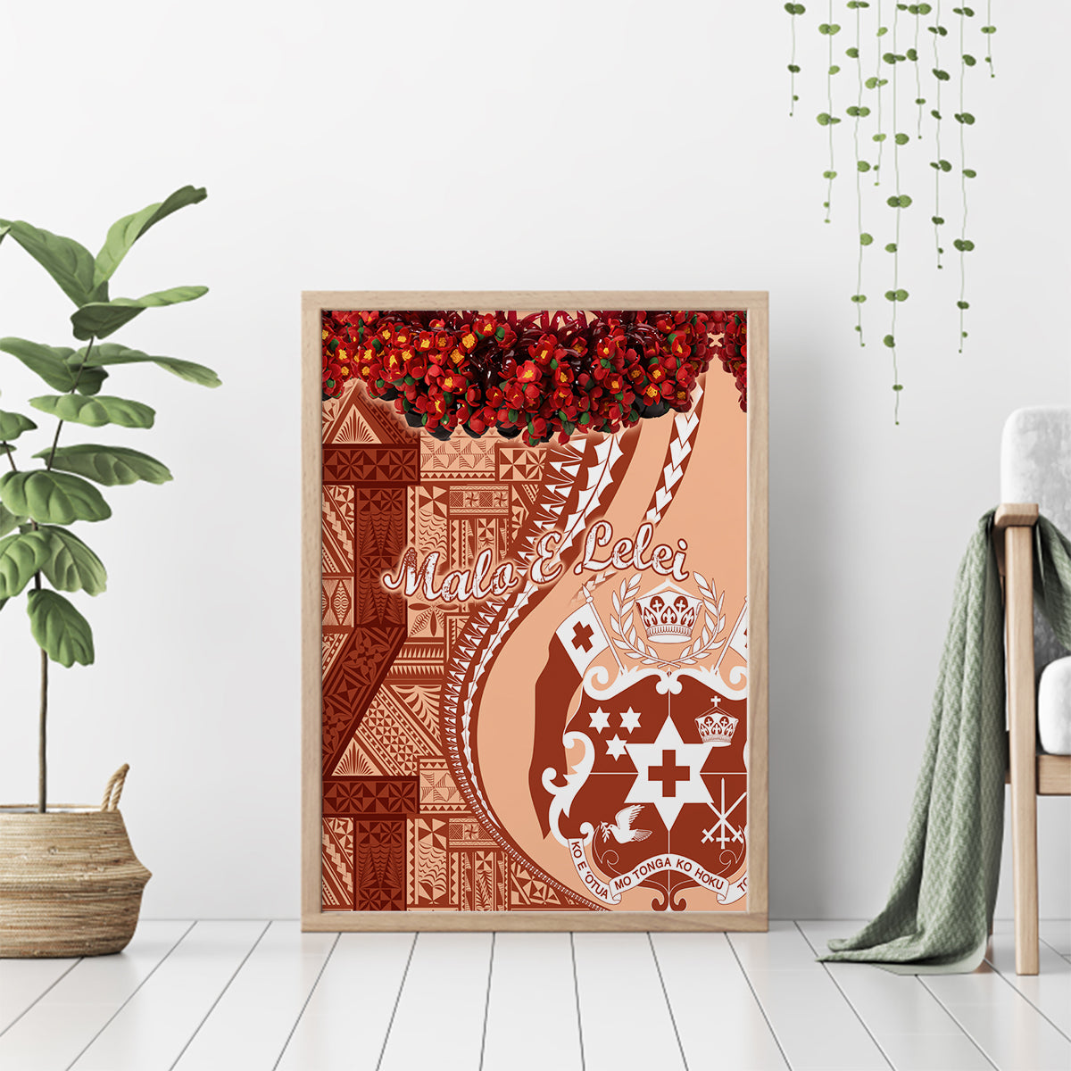 Vintage Tonga Kahoa Heilala Flower Canvas Wall Art LT9 - Polynesian Pride