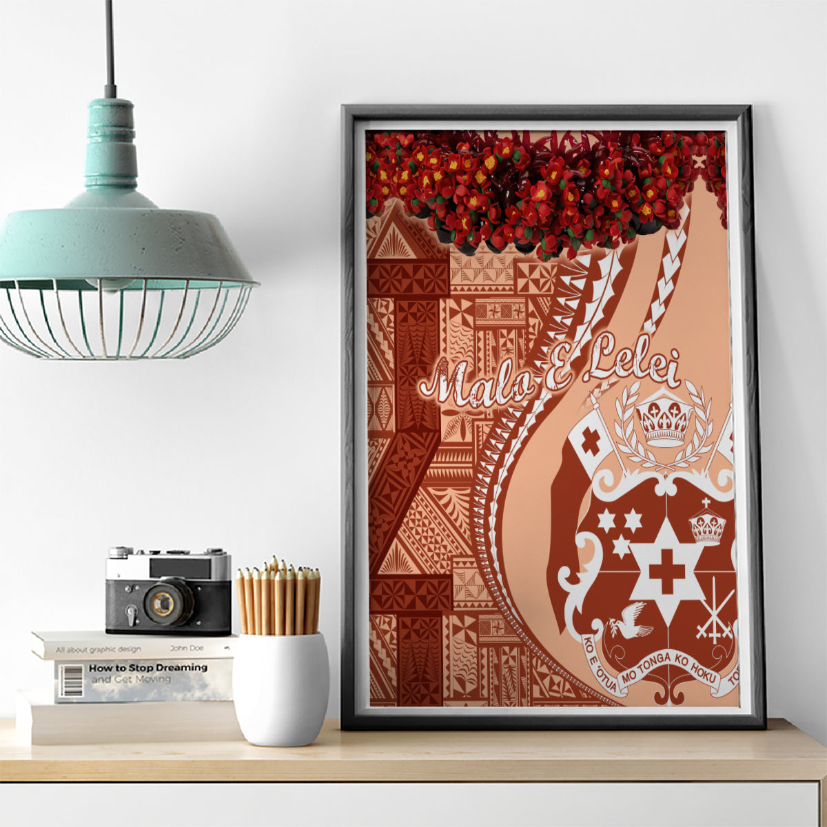 Vintage Tonga Kahoa Heilala Flower Canvas Wall Art LT9 - Polynesian Pride