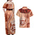 Vintage Tonga Kahoa Heilala Flower Couples Matching Off Shoulder Maxi Dress and Hawaiian Shirt LT9 - Polynesian Pride