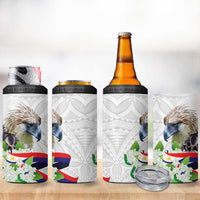 Philippines Eagle and Sampaguita Flowers 4 in 1 Can Cooler Tumbler Polynesian Pattern LT9