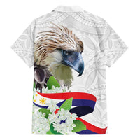 Philippines Eagle and Sampaguita Flowers Family Matching Long Sleeve Bodycon Dress and Hawaiian Shirt Polynesian Pattern