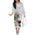 Philippines Eagle and Sampaguita Flowers Off The Shoulder Long Sleeve Dress Polynesian Pattern