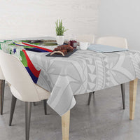 Philippines Eagle and Sampaguita Flowers Tablecloth Polynesian Pattern