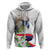 Philippines Eagle and Sampaguita Flowers Zip Hoodie Polynesian Pattern