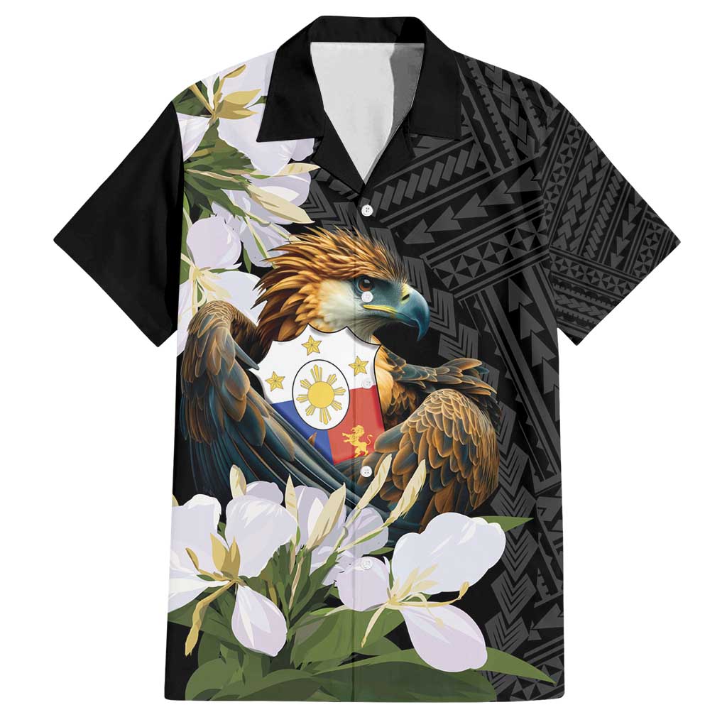 Philippines Eagle with Coat Of Arm Family Matching Tank Maxi Dress and Hawaiian Shirt Simple Sampaguita Jasmine