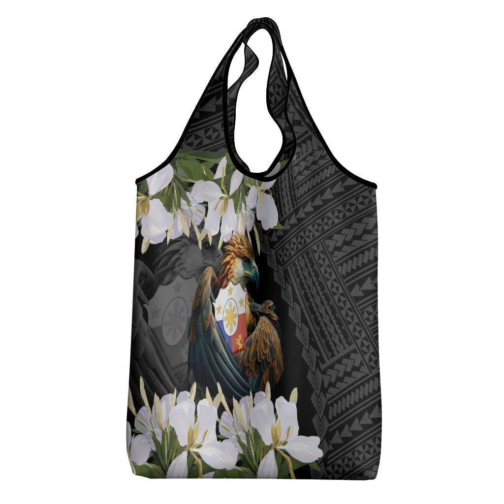 Philippines Eagle with Coat Of Arm Grocery Bag Simple Sampaguita Jasmine