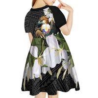 Philippines Eagle with Coat Of Arm Kid Short Sleeve Dress Simple Sampaguita Jasmine