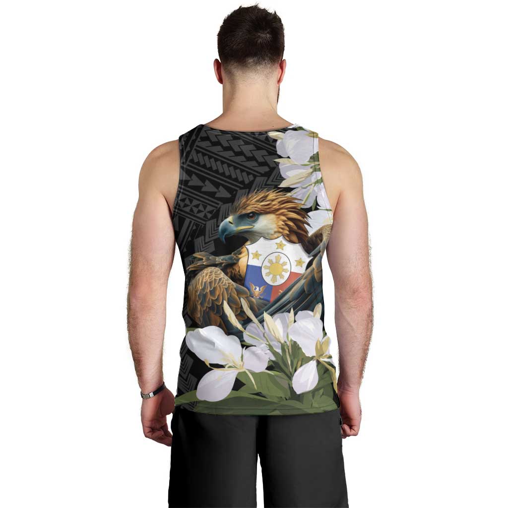 Philippines Eagle with Coat Of Arm Men Tank Top Simple Sampaguita Jasmine