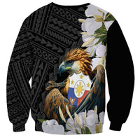 Philippines Eagle with Coat Of Arm Sweatshirt Simple Sampaguita Jasmine