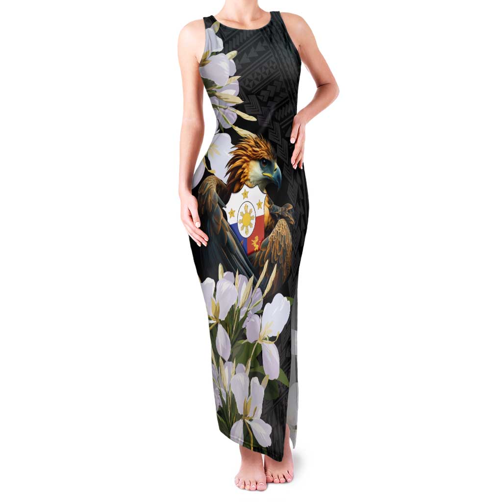 Philippines Eagle with Coat Of Arm Tank Maxi Dress Simple Sampaguita Jasmine