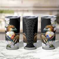Philippines Eagle with Coat Of Arm Tumbler Cup Simple Sampaguita Jasmine LT9