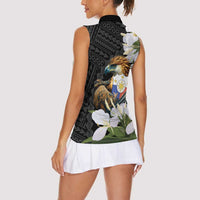 Philippines Eagle with Coat Of Arm Women Sleeveless Polo Shirt Simple Sampaguita Jasmine