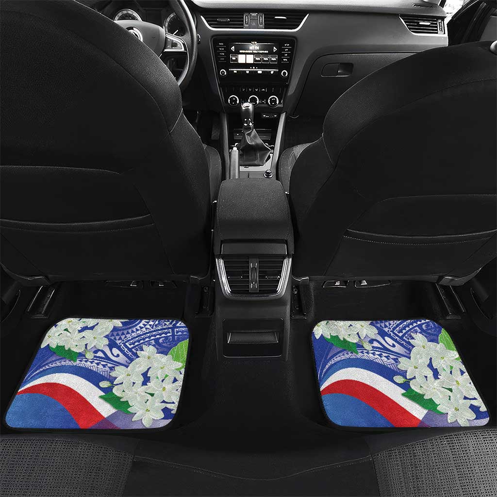 Philippines Flag Car Mats Sampaguita Jasmine with Polynesian Tribal
