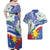 Philippines Flag Couples Matching Off Shoulder Maxi Dress and Hawaiian Shirt Sampaguita Jasmine with Polynesian Tribal